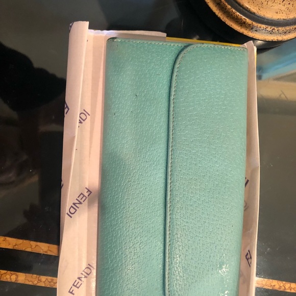 FENDI WALLET VINTAGE TURQUOISE Leather - Picture 3 of 9
